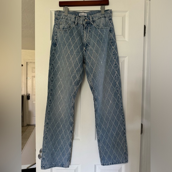 Zara Rhinestone High Rise Jeans - Picture 9 of 9